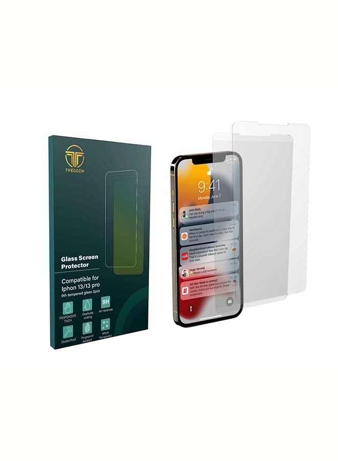 iPhone 13 Pro Max   Tempered Glass Screen Protector 2pcs Clear