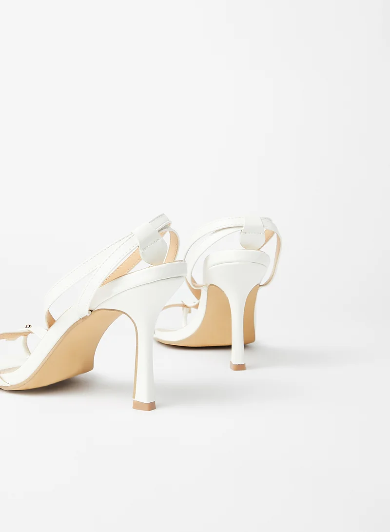 LABEL RAIL Square Toe Sandals White