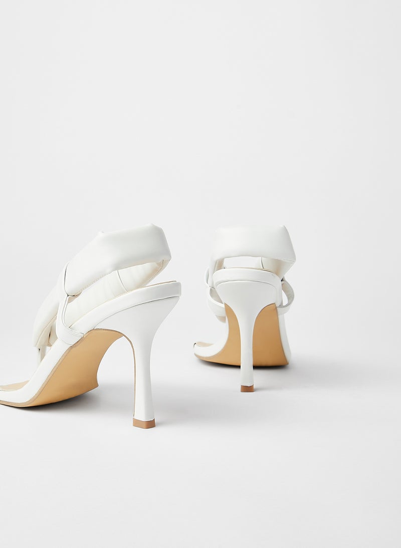 LABEL RAIL - Quilted Strap Sandal White - Image 1