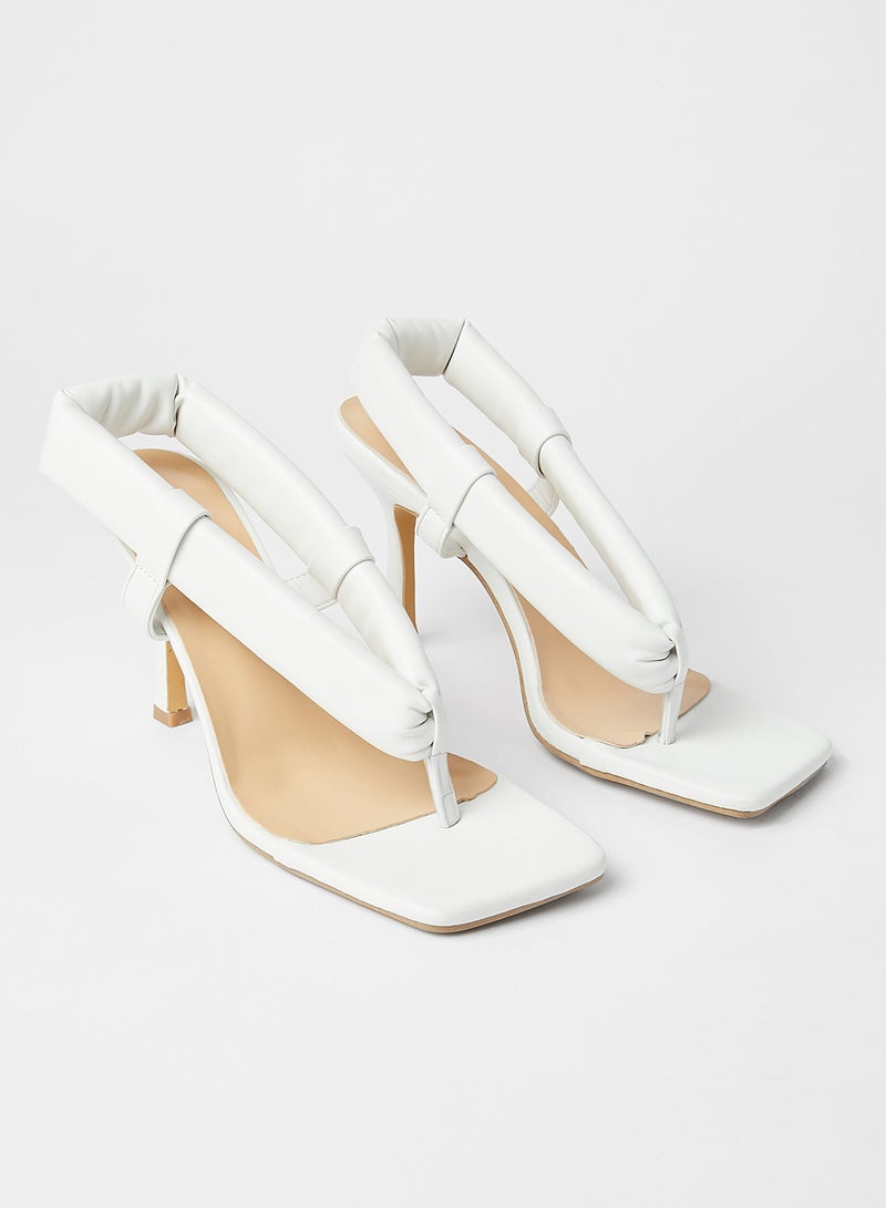 LABEL RAIL - Quilted Strap Sandal White - Image 1