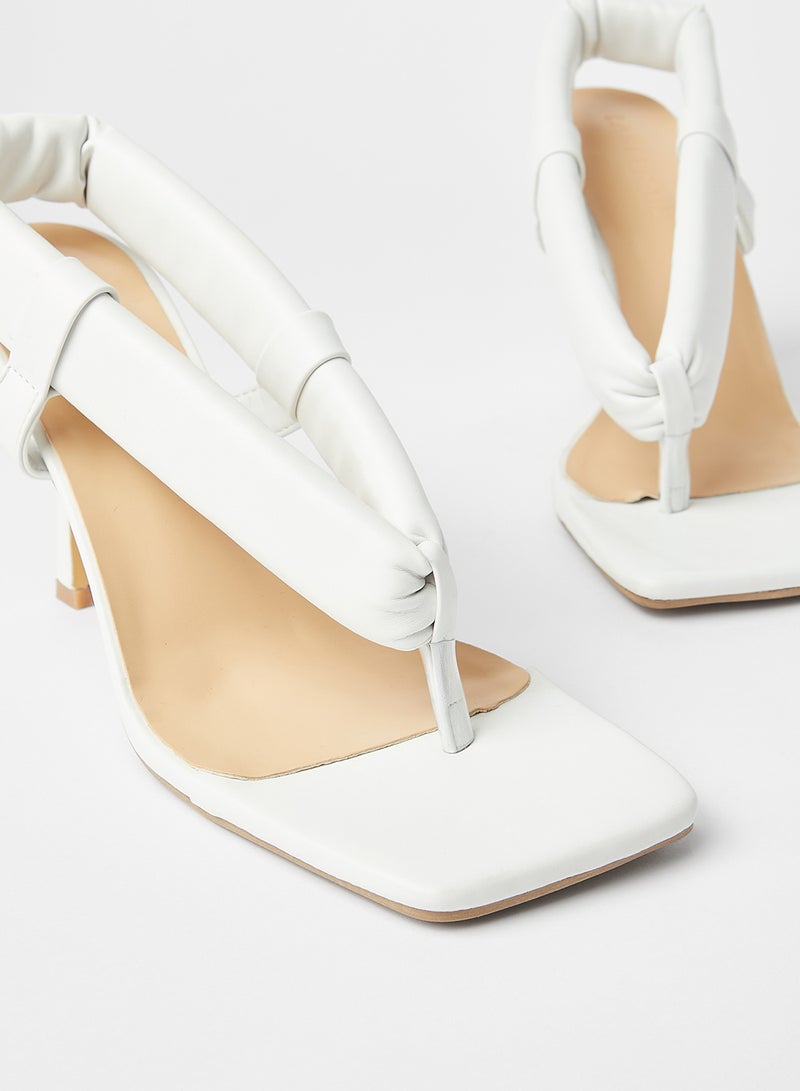 LABEL RAIL - Quilted Strap Sandal White - Image 1
