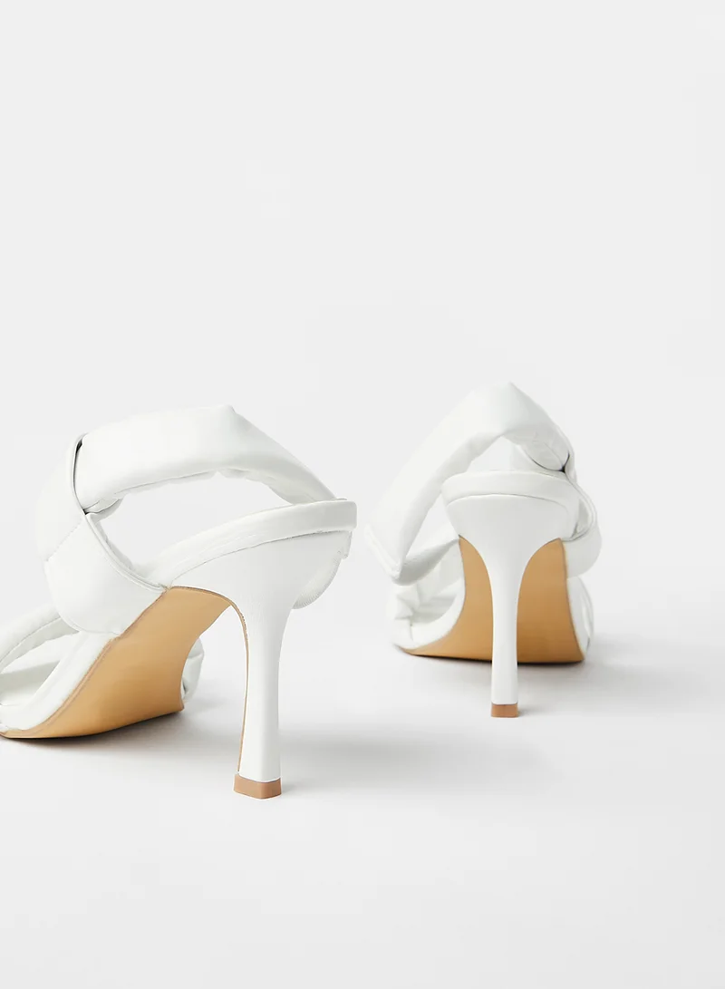 LABEL RAIL Broad Strap Sandals White