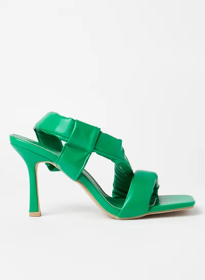 LABEL RAIL Square Toe Sandals Green