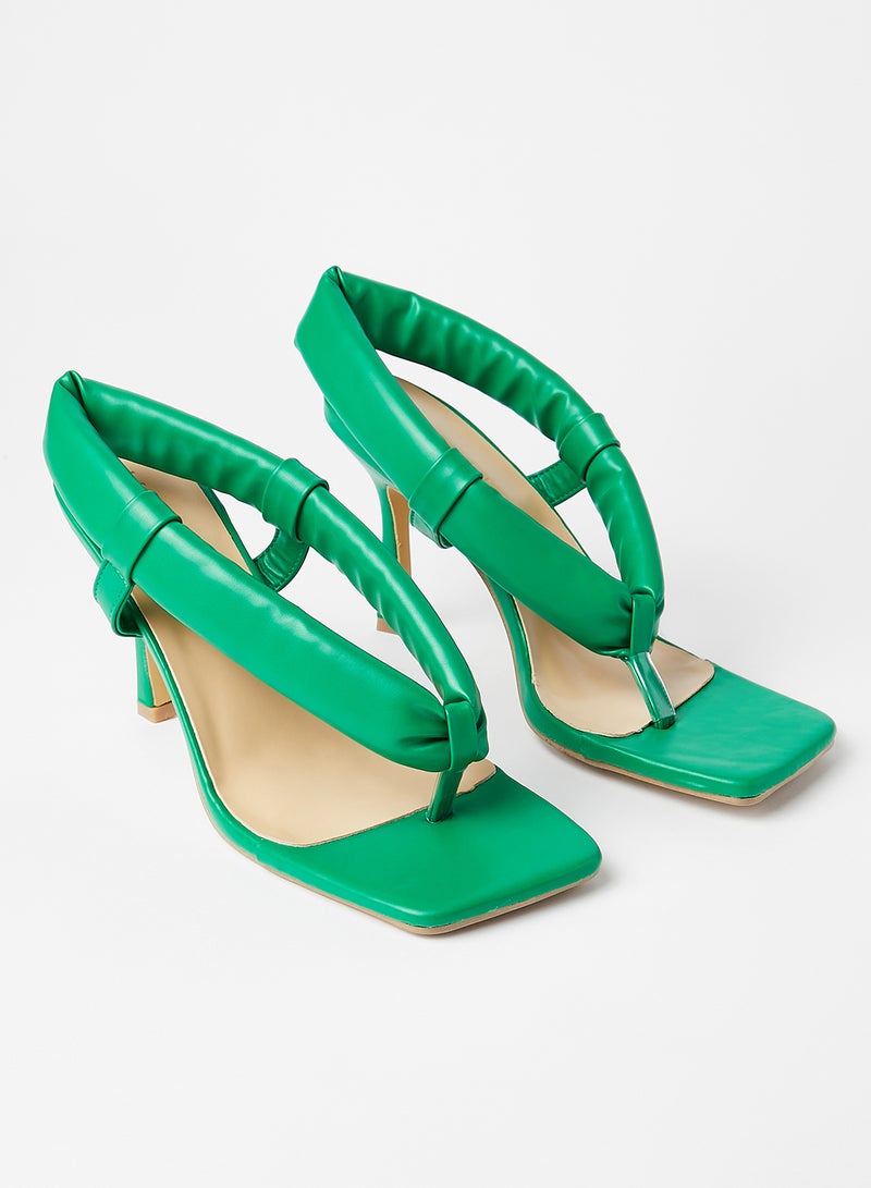 LABEL RAIL Square Toe Sandals Green  - Image 2