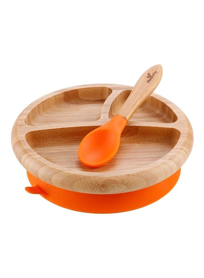 Avanchy Bamboo Suction Classic Plate And Spoon - Image 1