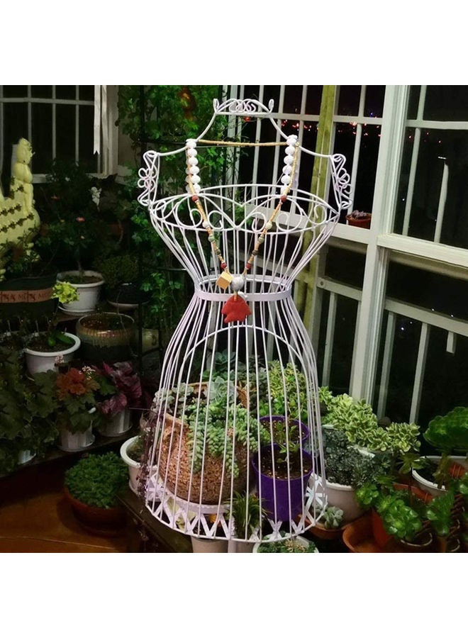 LINGWEI Half Length Iron Female Mannequin White 40x29x165cm - Image 2