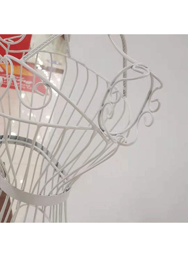 LINGWEI Half Length Iron Female Mannequin White 40x29x165cm - Image 3