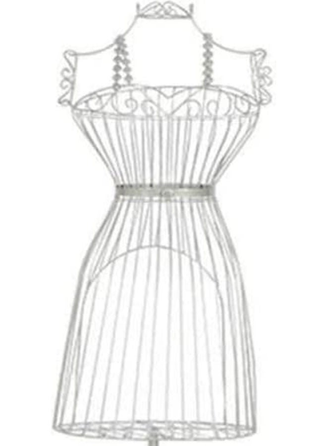 LINGWEI Half Length Iron Female Mannequin White 40x29x165cm - Image 4