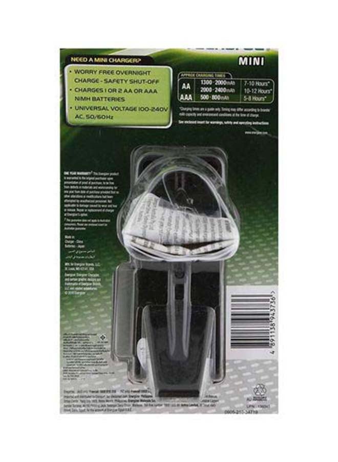 إنرجايزر شاحن بطارية صغير قابل للشحن أسود - Image 3