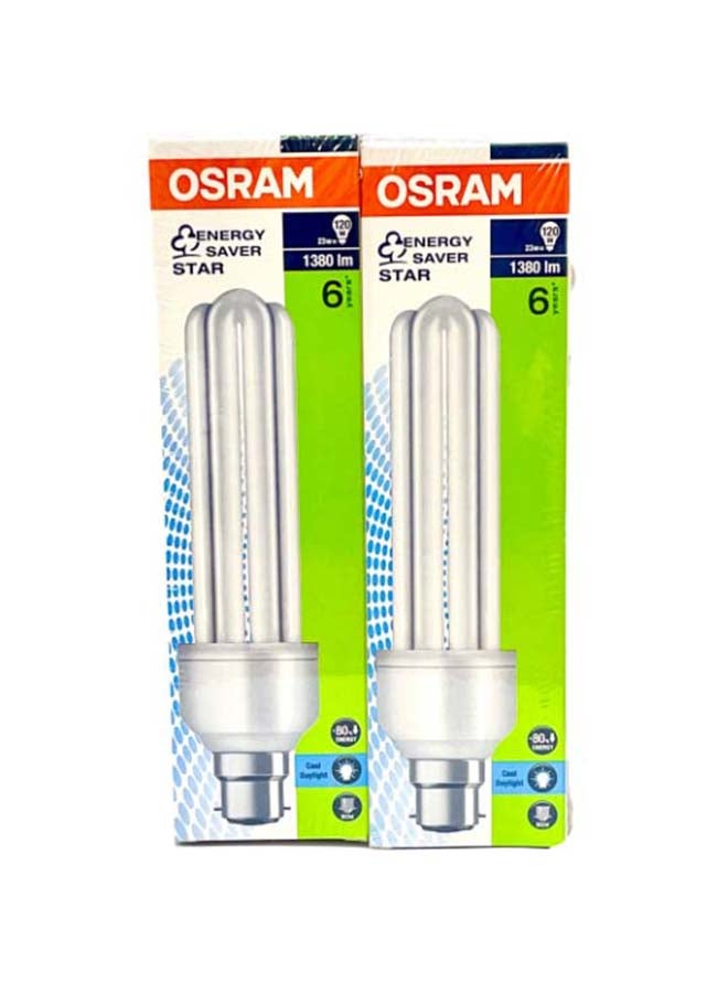 Osram Pack Of 2 CFLI - T4 23W Pin Base Bulb 6500K, 1380 LM Day 0.25grams  - Image 1