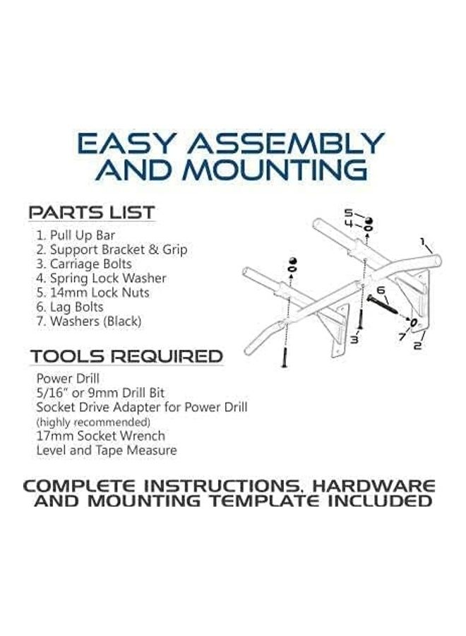 ULTIMAX - Wall Mount Pull Up Bar Body Bulding 25cm - Image 1