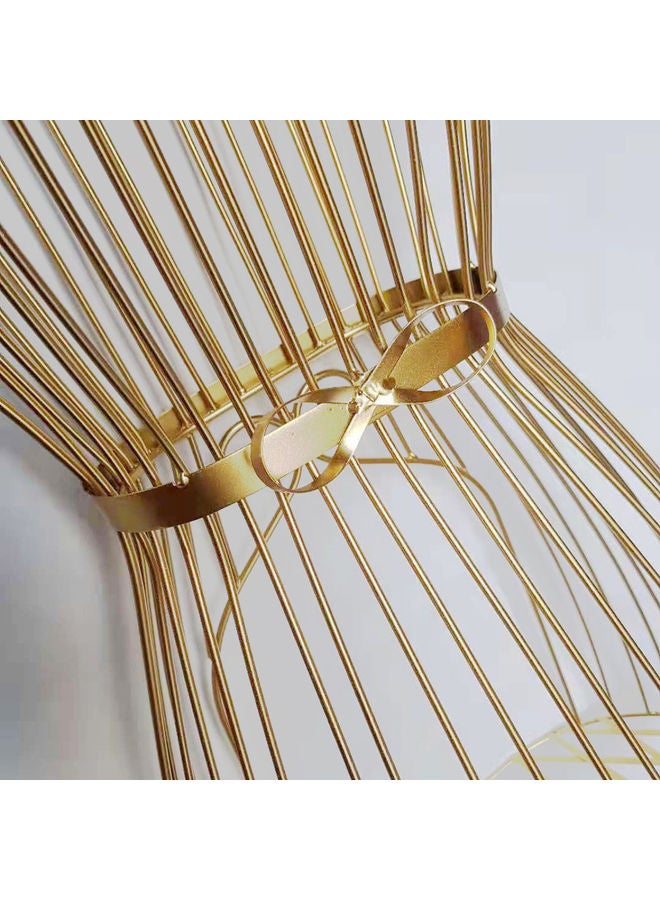 LINGWEI - Half Length Iron Female Mannequin Gold 40x29x175cm - Image 1