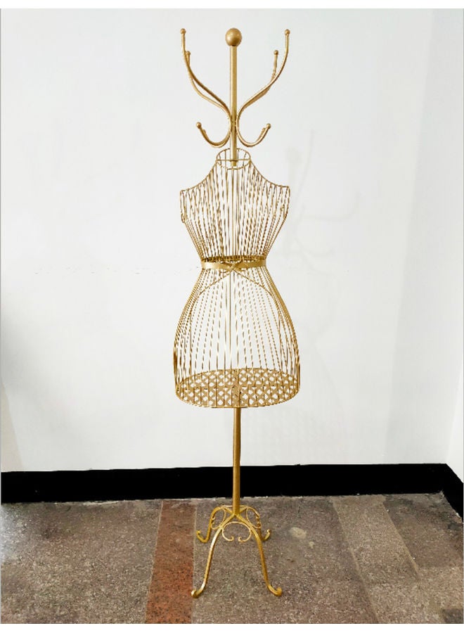 LINGWEI - Half Length Iron Female Mannequin Gold 40x29x175cm - Image 1