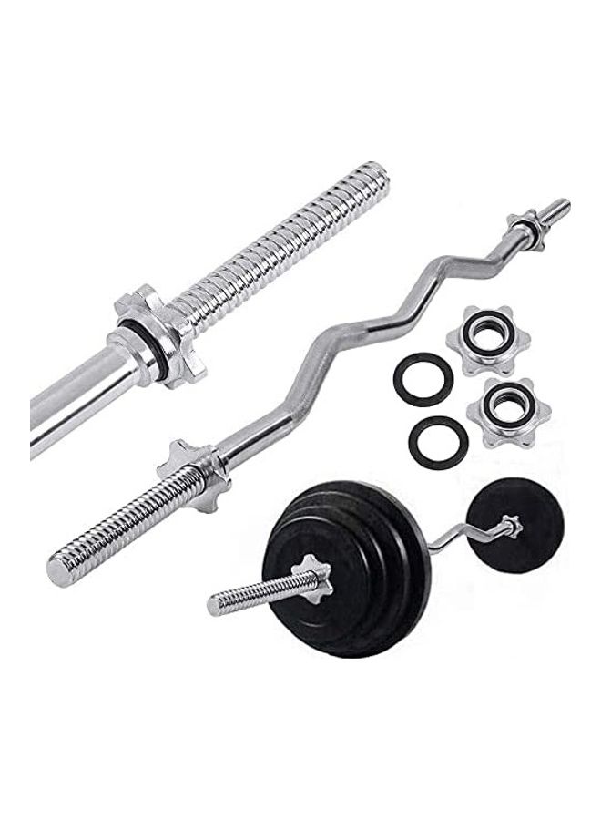 ULTIMAX Weight Lift Chrome Steel Curl Bar with Collars 120cm  - Image 1