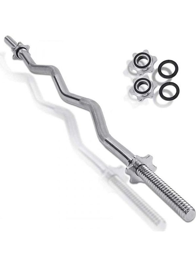 ULTIMAX Weight Lift Chrome Steel Curl Bar with Collars 120cm  - Image 2