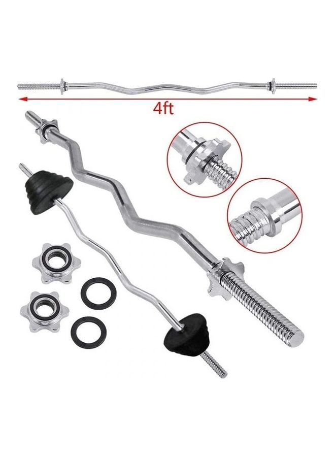 ULTIMAX Weight Lift Chrome Steel Curl Bar with Collars 120cm  - Image 3