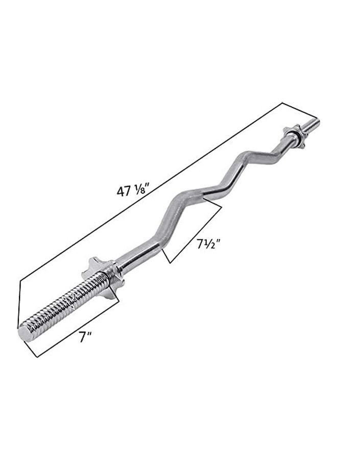 ULTIMAX Weight Lift Chrome Steel Curl Bar with Collars 120cm  - Image 4