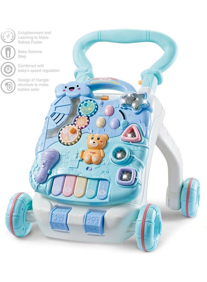 ليتل أنجل مشاية أطفال سيت تو ستاند، وحدة ألعاب وأنشطة للأطفال مع طاولة موسيقية ممتعة للأطفال حديثي المشي، مزودة بإضاءة وأصوات، لتعلم المشي للأعمار من 9 و12 و18 شهر وعمر سنة وسنتان والرضع للأولاد والبنات - لون أزرق - Image 2