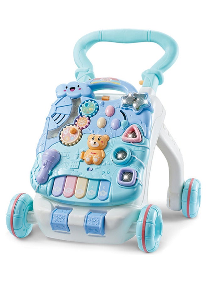 ليتل أنجل مشاية أطفال سيت تو ستاند، وحدة ألعاب وأنشطة للأطفال مع طاولة موسيقية ممتعة للأطفال حديثي المشي، مزودة بإضاءة وأصوات، لتعلم المشي للأعمار من 9 و12 و18 شهر وعمر سنة وسنتان والرضع للأولاد والبنات - لون أزرق - Image 1