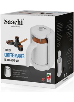 Saachi Turkish Coffee Maker Can Make Upto 4 Cups of Coffee in 4 Minutes or Less 480 W NL-COF-7049-WH White  - Image 5