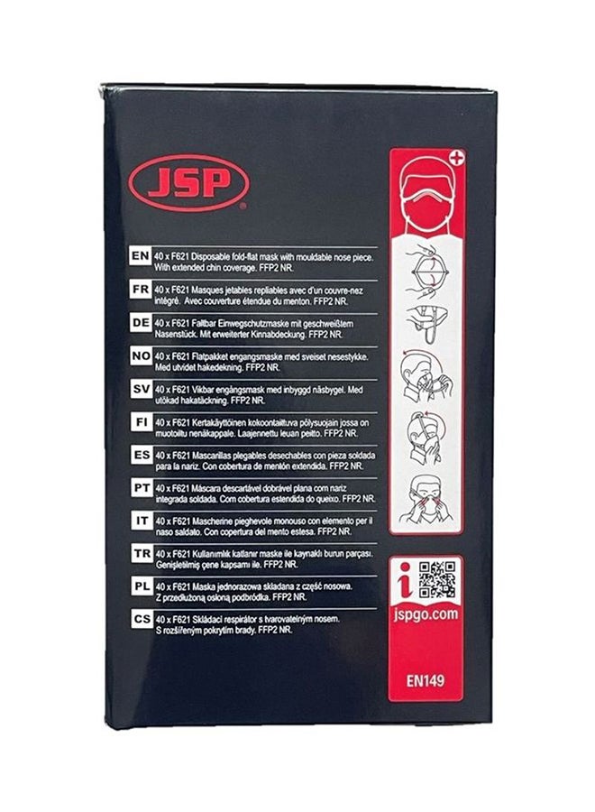 JSP Box of 40 Disposable Vertical Fold Flat Masks Grade FFP2 - Image 3