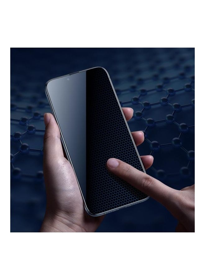 بي جي إم لاصقة حماية للشاشة من الزجاج المقوى بتغطية كاملة لهاتف آيفون 13/13 برو شفاف - Image 5