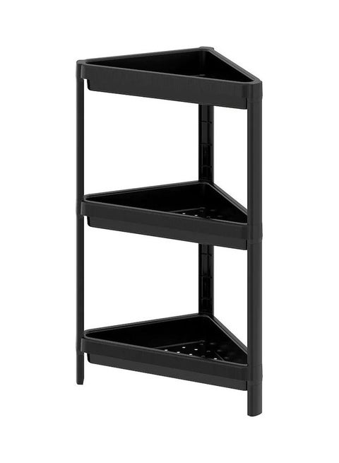 Corner Shelf Unit Black 33x33x71cm