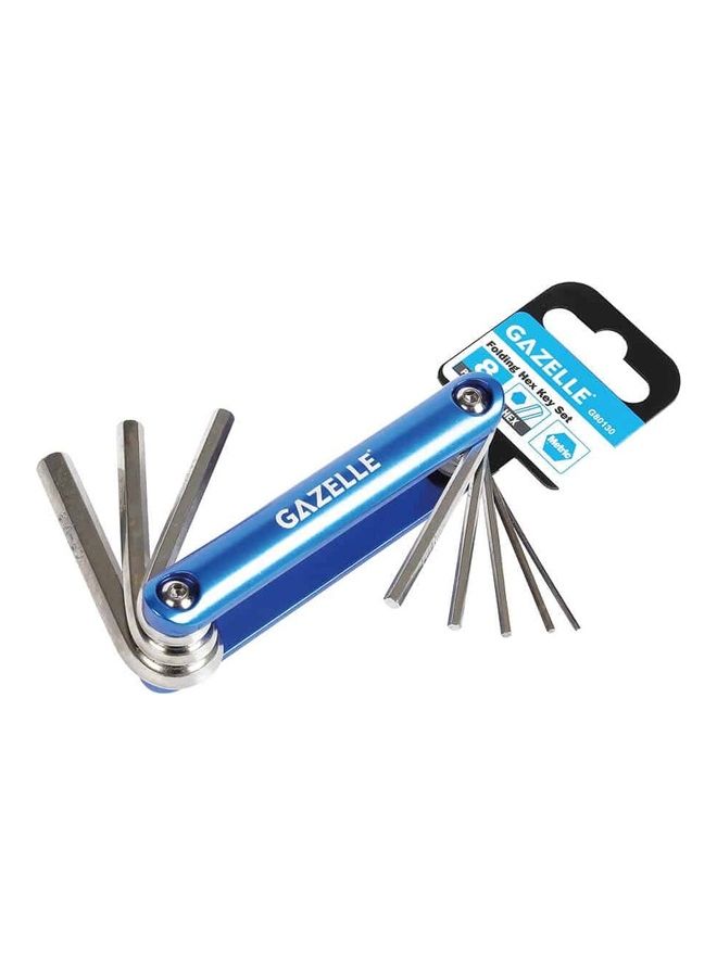 غزال مجموعة مفاتيح سادسية قابلة للطي من 8 قطع أزرق/ رمادي 3.8 x 16.5 x 4.5سم - Image 3