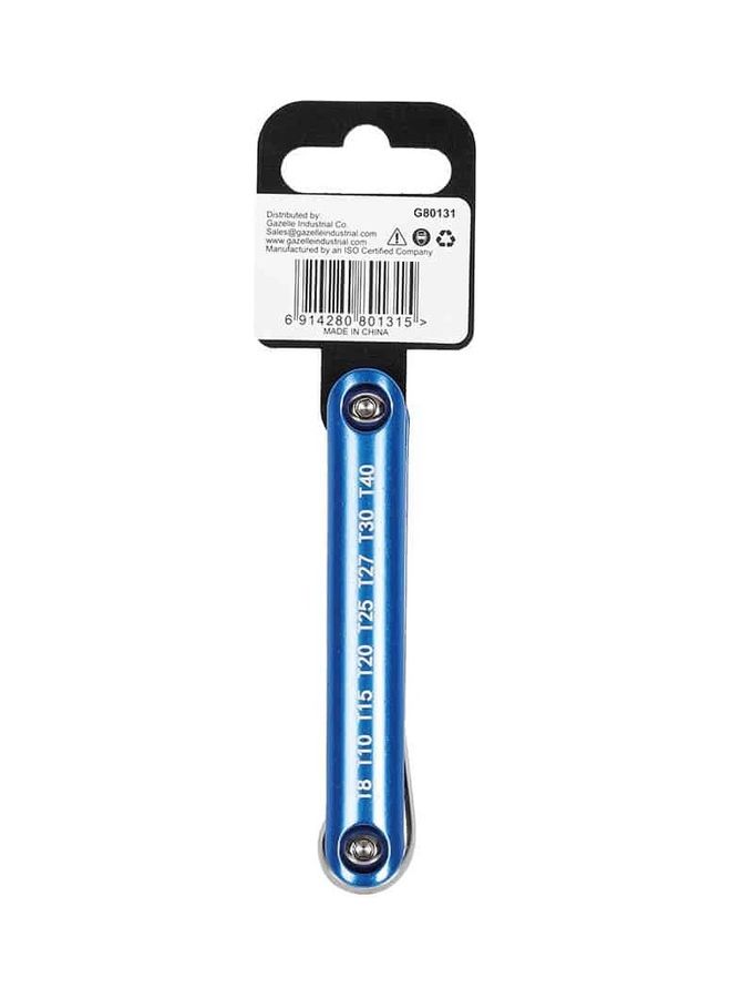 غزال طقم مفاتيح توركس قابلة للطي  مكون من 8 قطع أزرق/ رمادي 3.5 x 16 x 4.5سم - Image 2