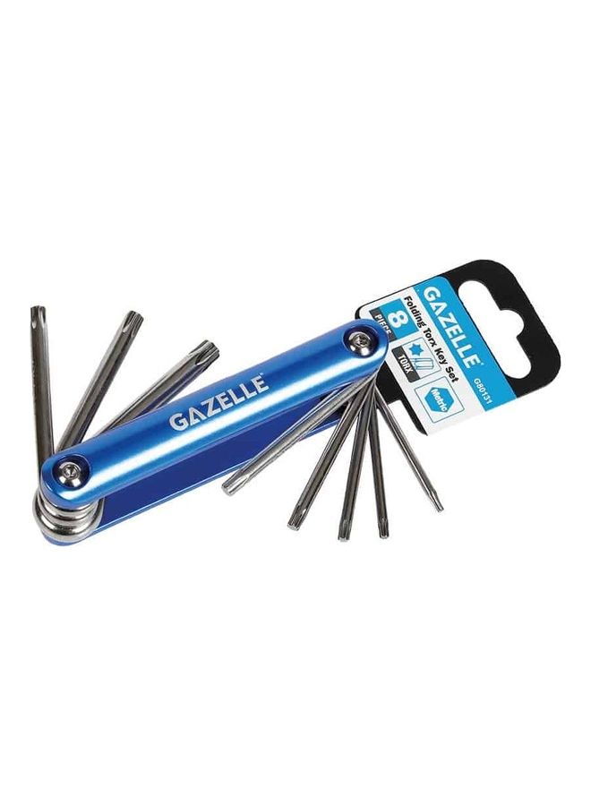 غزال طقم مفاتيح توركس قابلة للطي  مكون من 8 قطع أزرق/ رمادي 3.5 x 16 x 4.5سم - Image 3