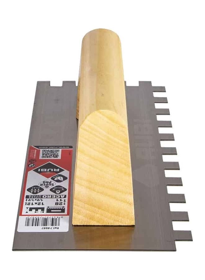 Rubi Steel Notched Trowel Silver/Beige 12x12inch - Image 3