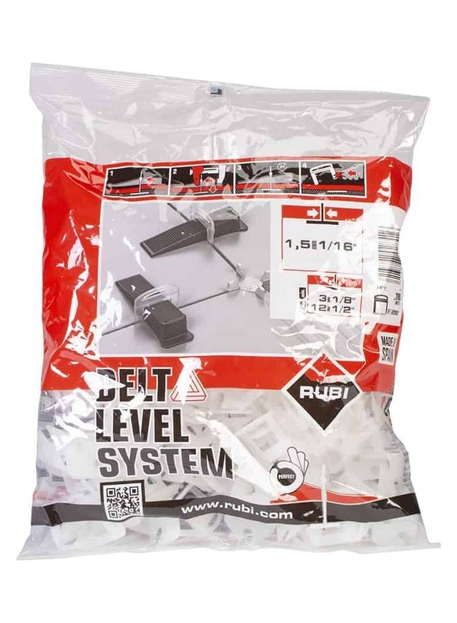 Rubi 200-Piece Delta Level System Strip White 1/6inch - Image 1