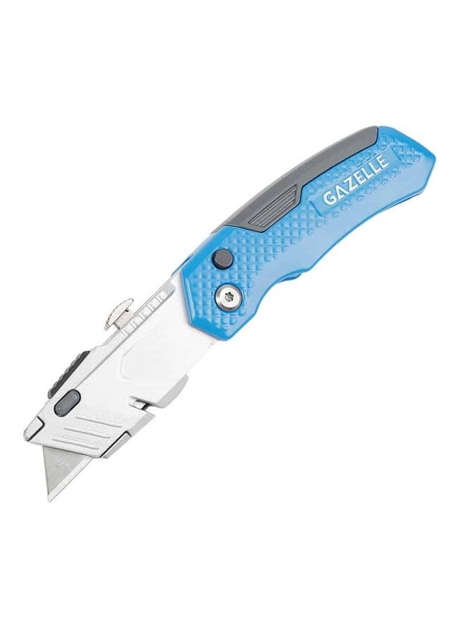Gazelle Retractable Folding Utility Knife With Blade Blue/Grey 2.5x25x9.3cm - Image 3