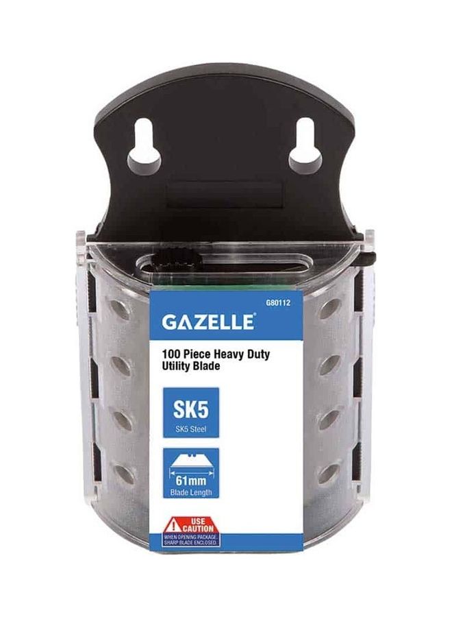 Gazelle 100-Piece Utility Knife Blades Silver 4.5x20x10.5cm