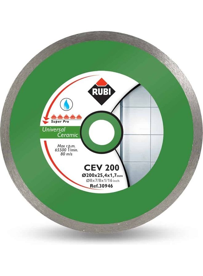 Rubi Ceramic Tiles Continuous Rim Diamond Blade Green/Silver
