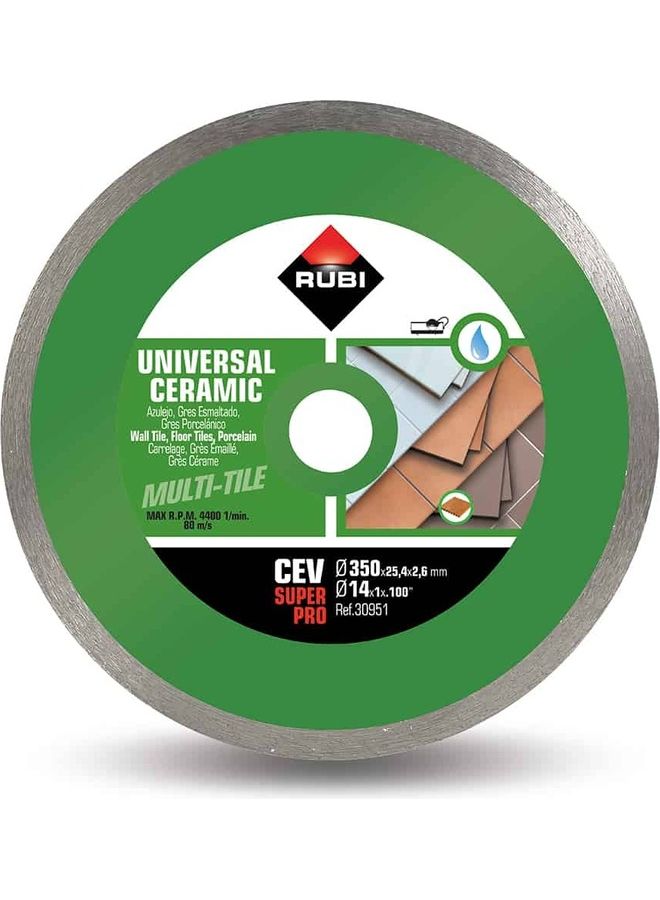 Rubi Ceramic Tiles Continuous Rim Diamond Blade Silver/Green