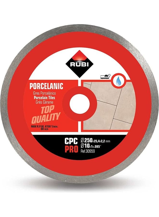 Rubi Porcelain Tiles Continuous Rim Diamond Blade Silver/Red