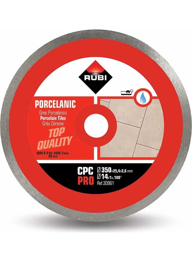 Rubi Porcelain Tiles Continuous Rim Diamond Blade Red/Silver