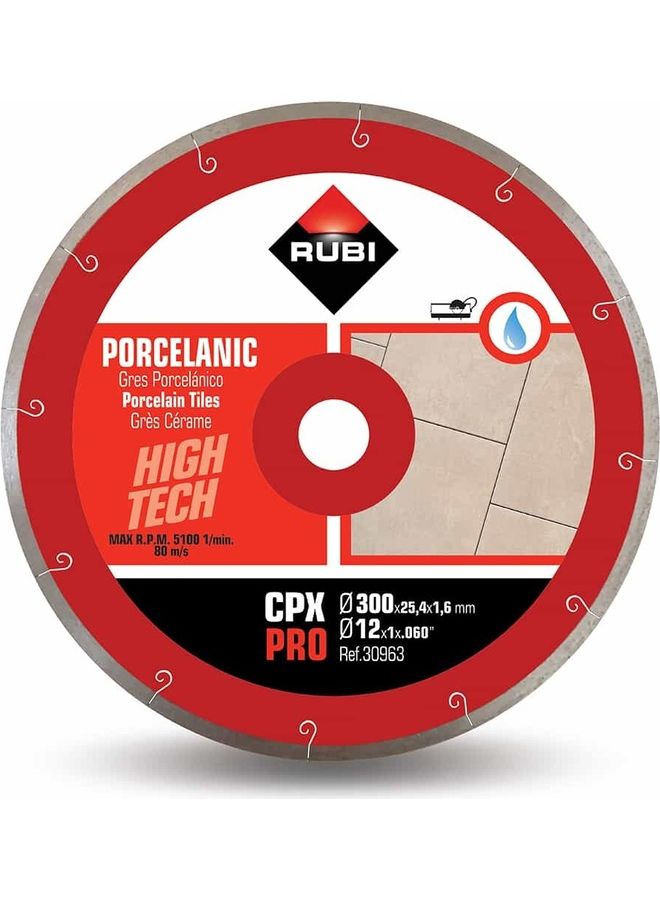 Rubi Porcelain Tiles J-Slot Diamond Blade Red/Grey 23x0.2x23cm