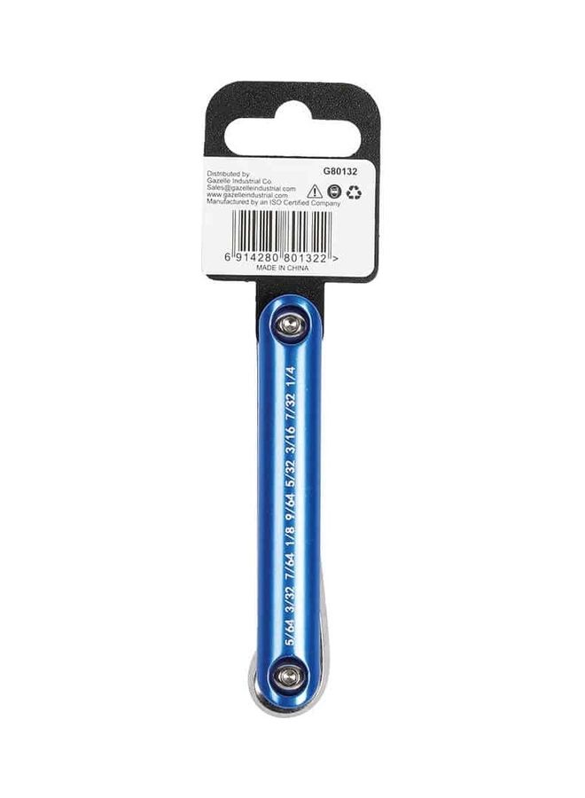 غزال طقم مفاتيح سداسية قابلة للطي مكون من 9 قطع فضي / أزرق 4x15.5x4.5سم - Image 3