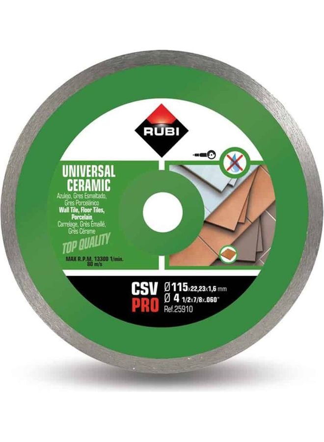 Ceramic Tiles Continuous Rim Diamond Blade Silver/Green