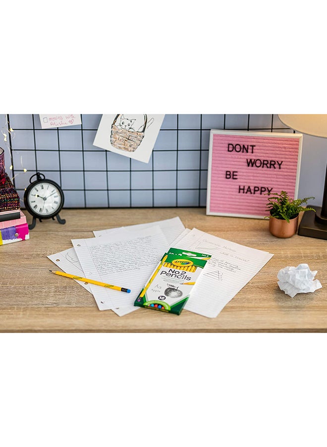 كرايولا 12 قلم رصاص رقم 2، مشحون مسبقًا مع ممحاة ملونة خالية من اللاتكس - متعددة الألوان - Image 5