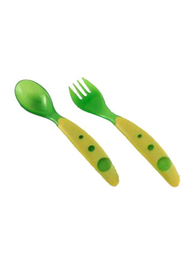 NUK Magic Fork And Spoon Set - Green 