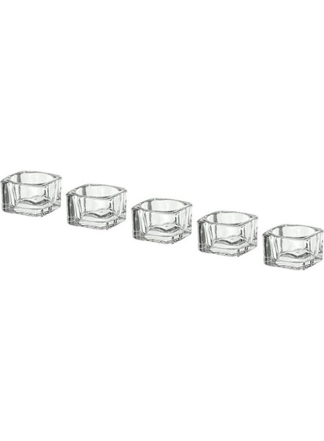 Candle Holder Glass  5 Pcs Clear