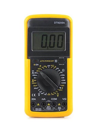 Dt-9205A Digital Multimeter Voltmeter Ammeter With Buzzer Indicator Light Black/Yellow - v1632219890/N50977834A_1