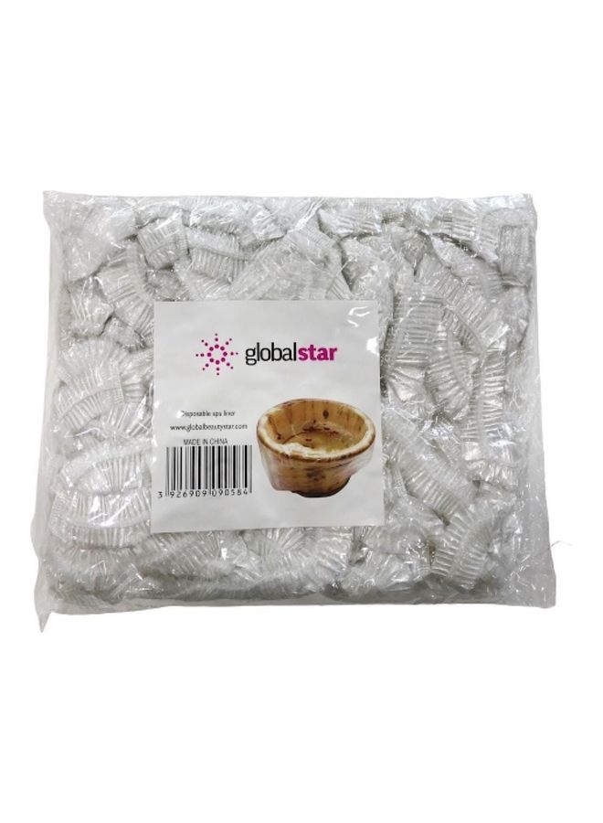 globalstar 100-Piece Pedicure Disposable Spa Liner Clear 500grams 