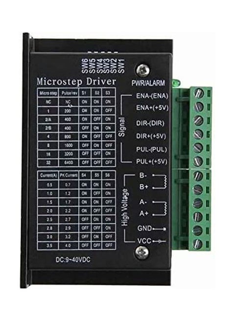 Tb6600 Single Axis 4A Stepper Motor Driver Controller 9 40V Micro-Step Cnc Black