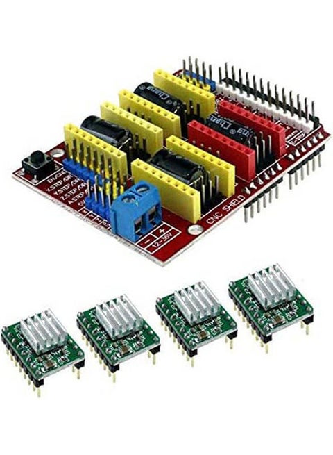 Cnc Shield V3 Engraving Machine , 3D Printer , 4Pcs A4988 Driver Expansion Board For Arduino Multicolour
