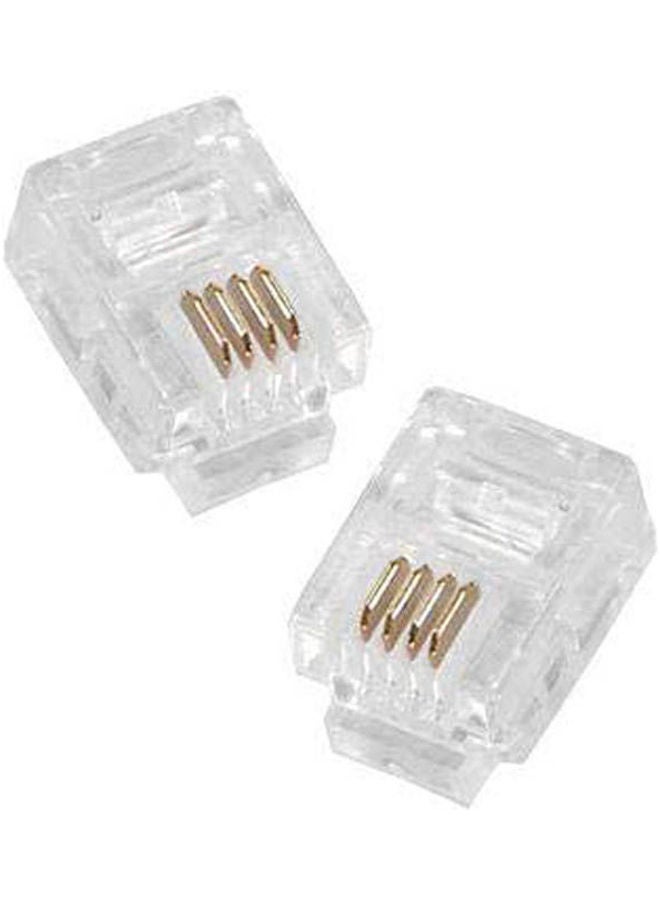 50Pcs Rj11 Wire Headers CLear 11.1 x 9.8 x 3.3cm
