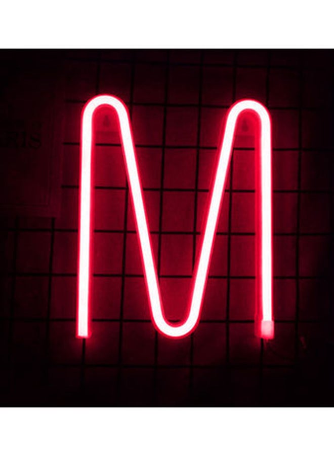 سلة - مصباح نيون LED على شكل حرف M أحمر 30 x 25سم - Image 1